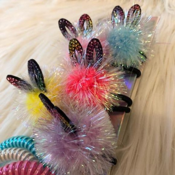 SparklemyUniverse Bunny Pompom Hair Accessory Set - Picture 5 of 8